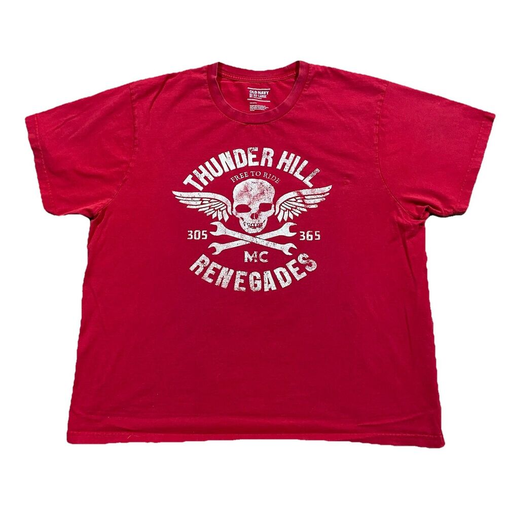 Old Navy Red Thunder Hill Renegades Skull Graphic Tee XX Large
